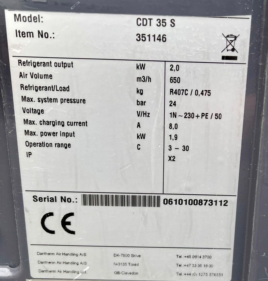 Kondenstrockner Dantherm CDT 35S in Siegen