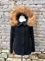 Zara Basic Jacke schwarz mit Kunstfellbesatz an Kapuze XS 32 34 Saarland - Mandelbachtal Vorschau