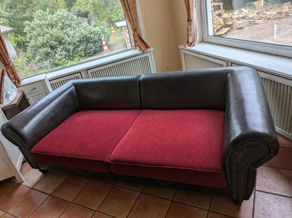 Super schickes Sofa Ledersofa dunkelbraun in Holm