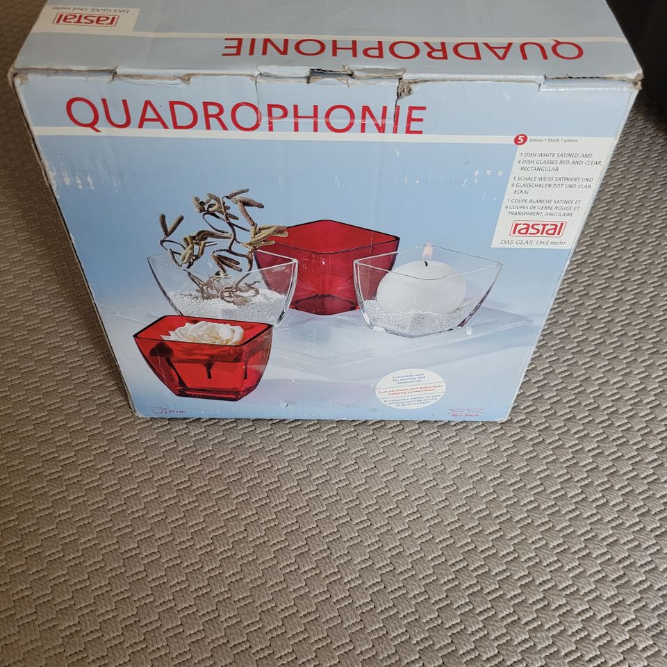 Neue RASTAL Quadrophonie, Glasteller & 4 Schälchen Weiß Rot in München