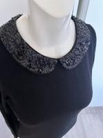 XS Pailette Kragen retro Shirt schwarz Hemd Bluse Pullover 34 Nordrhein-Westfalen - Bad Salzuflen Vorschau
