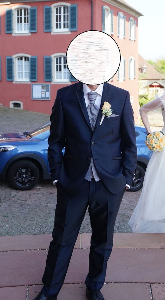Hochzeitsanzug Hochzeit Anzug Herren blau Größe 50 M L WILVORST in Ettenheim