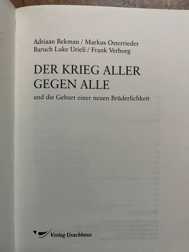 Buch: Der Krieg aller gegen aller (Urachhaus) in Frankfurt am Main