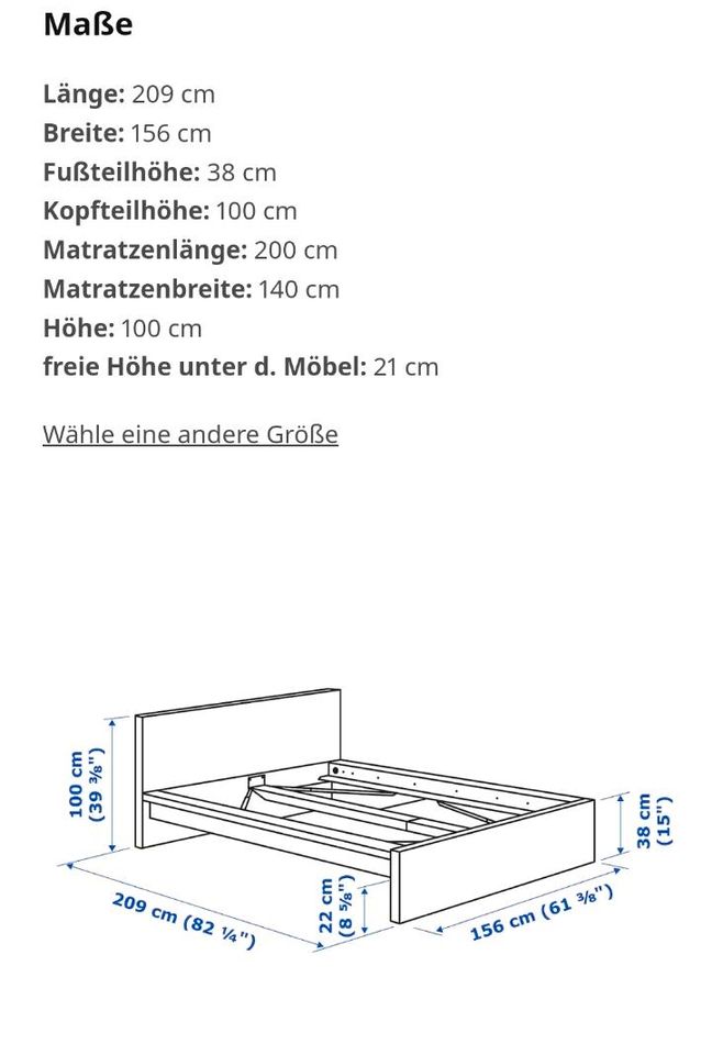 Ikea/Malm Bett in Obernburg