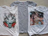 158 164 3 Mädchen T-Shirts C&A H&M Weiß Pferd Tiger Gestreift Bayern - Augsburg Vorschau