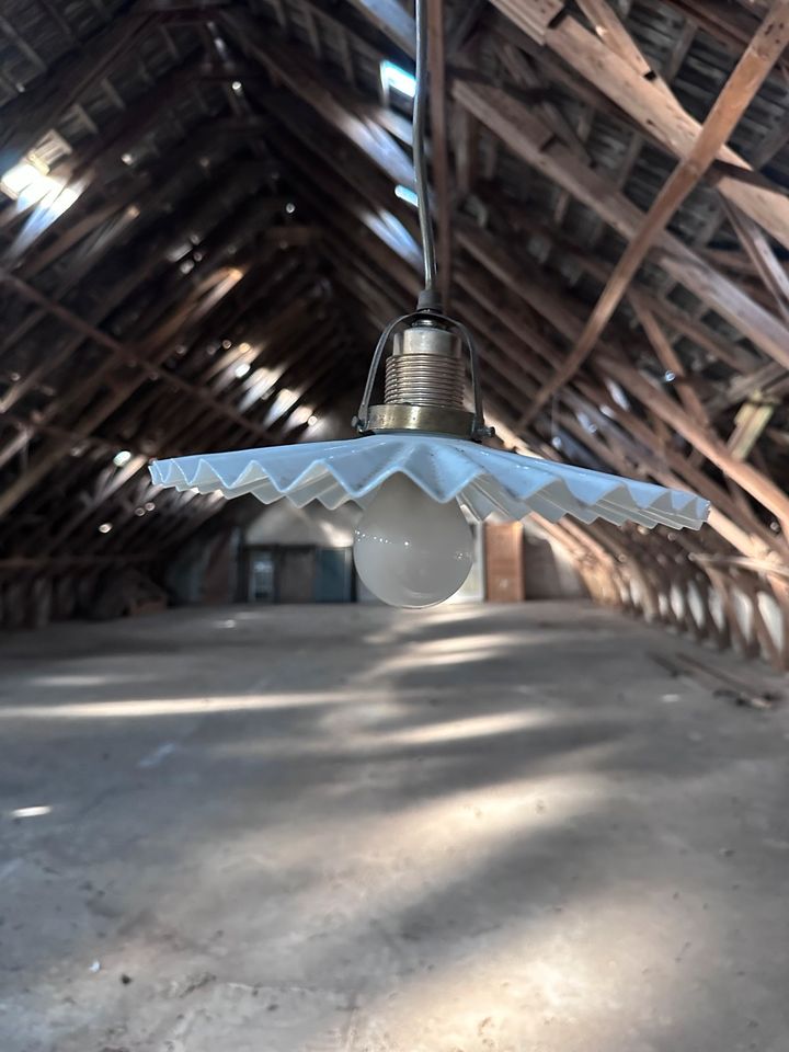 Vintage Deckenlampe antik Keramik Pendelzug in Borgsdorf