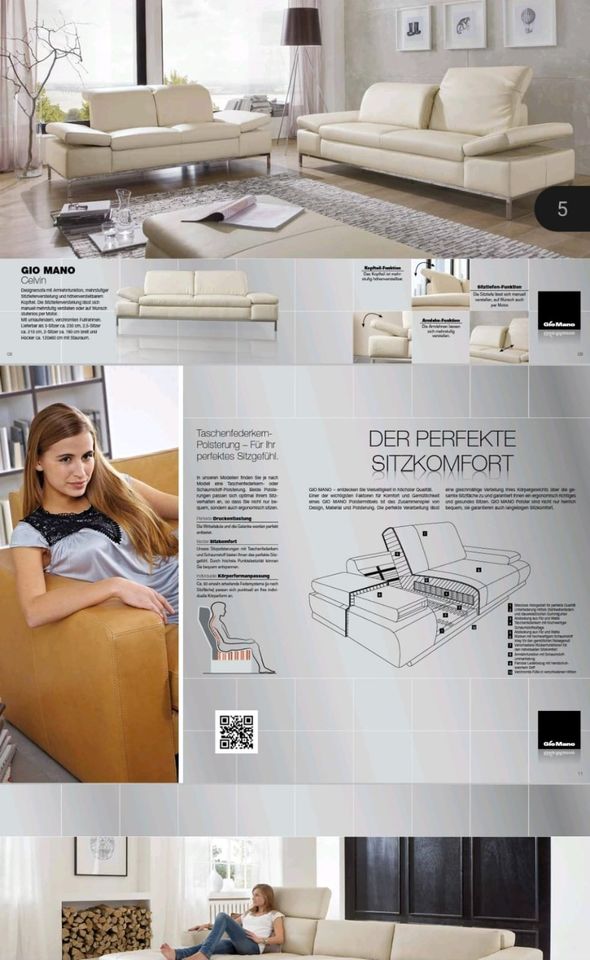Design Echtleder Couch - Gio Mano in Hannover