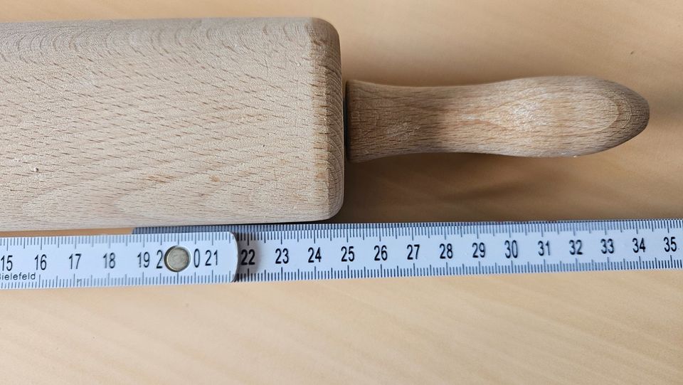 Neu Teigroller mit Gleitlager Ø 6 x 44 cm Backrolle aus Holz in Herne