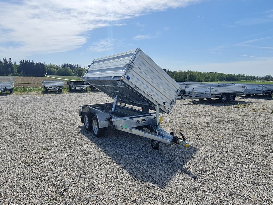 Dreiseitenkipper Humbaur HTK 2700.27 | mit Elektropumpe & Aufsatz in Untergriesbach