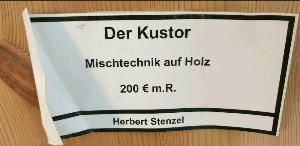 Der Kustor von Herbert Stenzel, Wandbild auf Holz in Bottrop