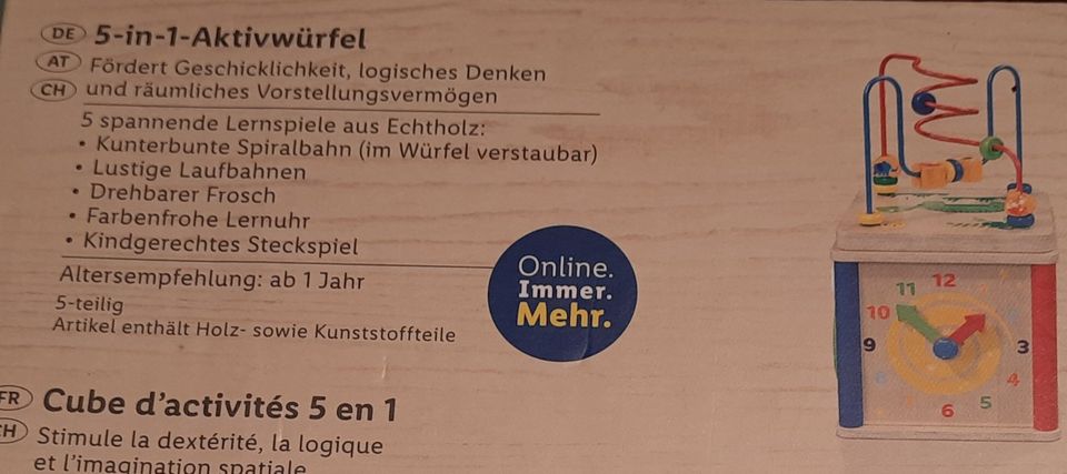 5-in-1 Aktiv-Würfel - 5 spannende Lernspiele aus Holz in Aach