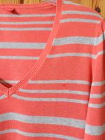 Esprit Pullover orange koralle grau gestreift V-Ausschnitt Hessen - Wölfersheim Vorschau