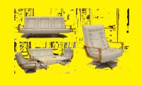 60er Design Leder Garnitur Sofa 2 Sessel Couch André Vandenbeuck Baden-Württemberg - Asperg Vorschau