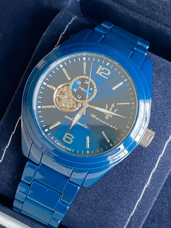 Seltene Maserati Ceramic Automatic Herrenuhr in blau - Box in Hamburg