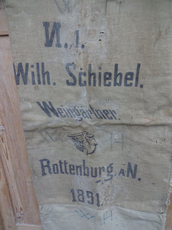 Alter Sack 1891 Leinensack beschriftet Mehlsack Bauernleinen in Rangendingen