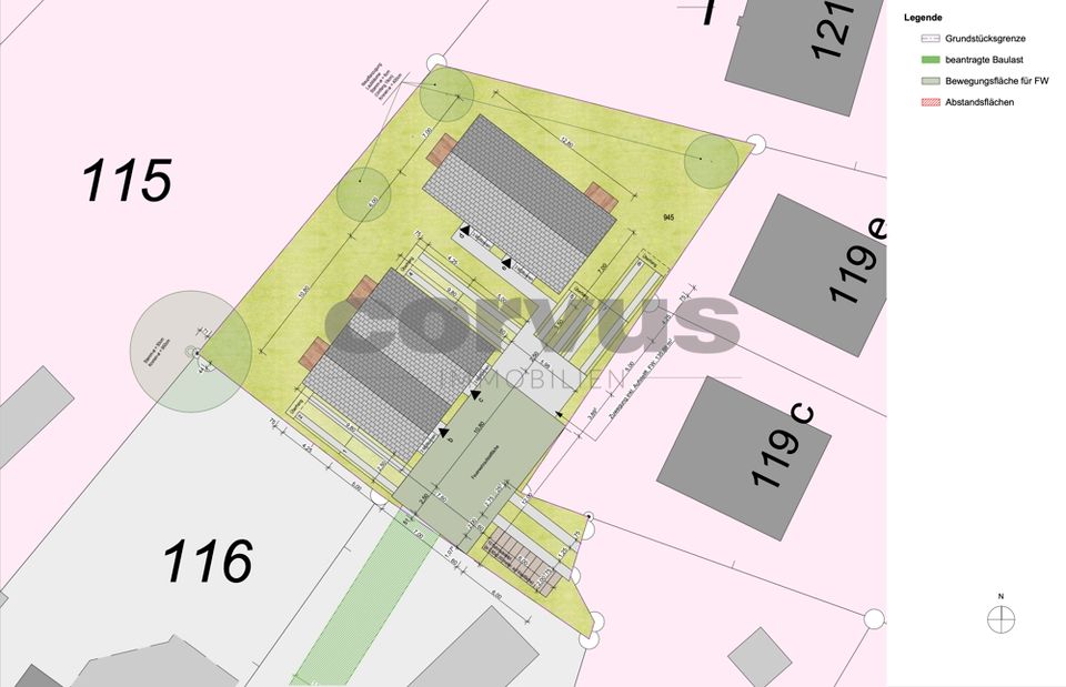 Entwicklungsgrundstücke für Doppelhäuser -  gültiger B-Plan vorhanden / Planung ca. 440 m²/ netto - in Pinneberg