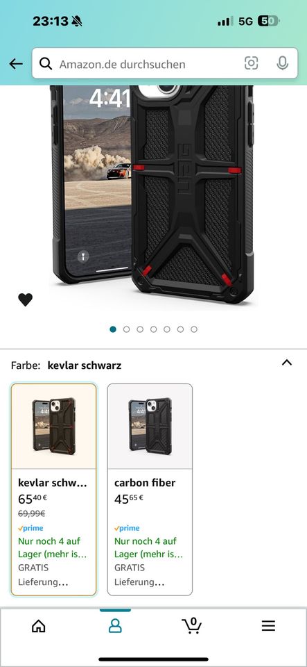 iPhone 15 Plus Schutzhülle/Case von UAG mit Kevlar in Köngen