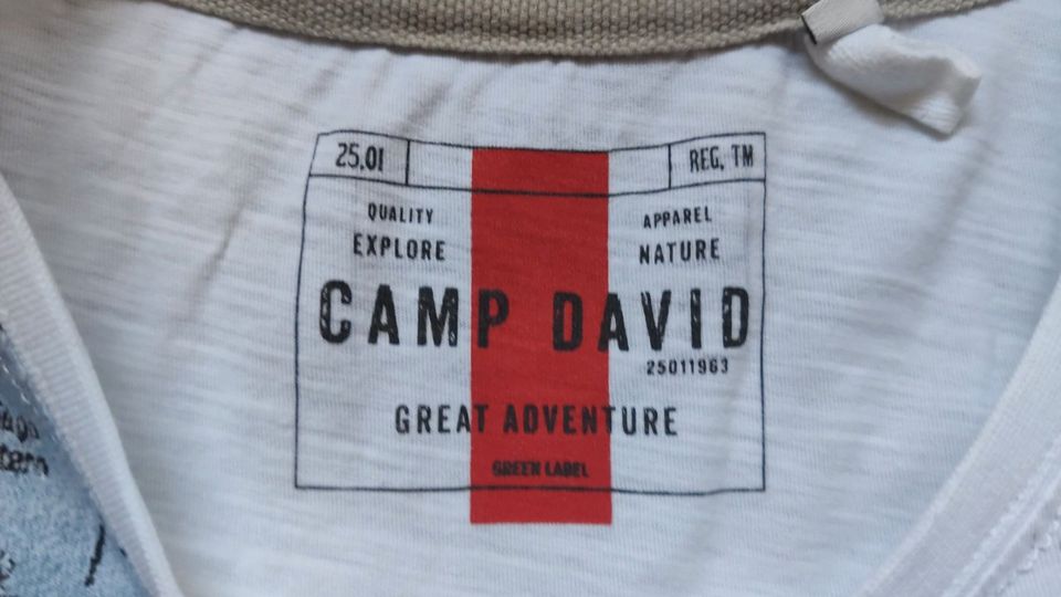 Camp David Tshirt weiß Größe M in Heppenheim (Bergstraße)