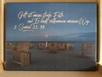 Leinwand, Ostsee, Nordsee, Mond, Strand, Bibelspruch, 40x30x2 cm Nordrhein-Westfalen - Gummersbach Vorschau