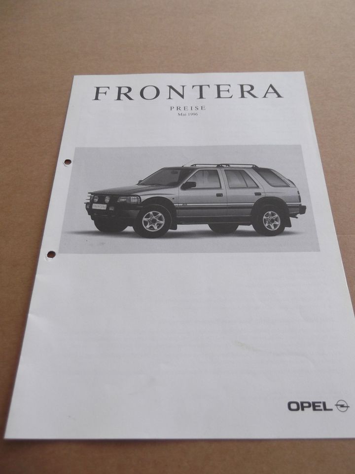 Prospekt Opel Fontera + Preisliste 1996 in Mettlach