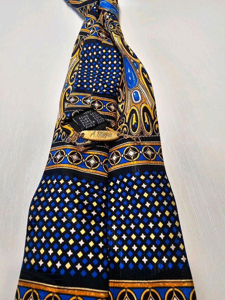 Blaue goldene Herren Krawatte  Super Zustand in Hessisch Lichtenau
