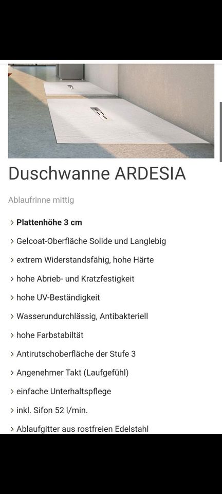Duschwanne Ardesia, Duschtasse,Dusche bodeneben 3cm superflach in Seßlach