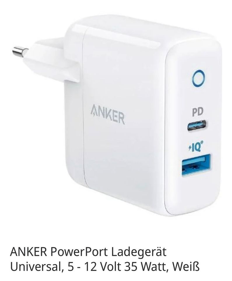 ANKER PowerPort Ladegerät Universal, 5 - 12 Volt 35 Watt, Weißneu in Fürstenwalde (Spree)