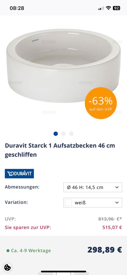 Duravit Max Stark Sanitärkeramik, WC, Bidet, Waschtisch in Overath