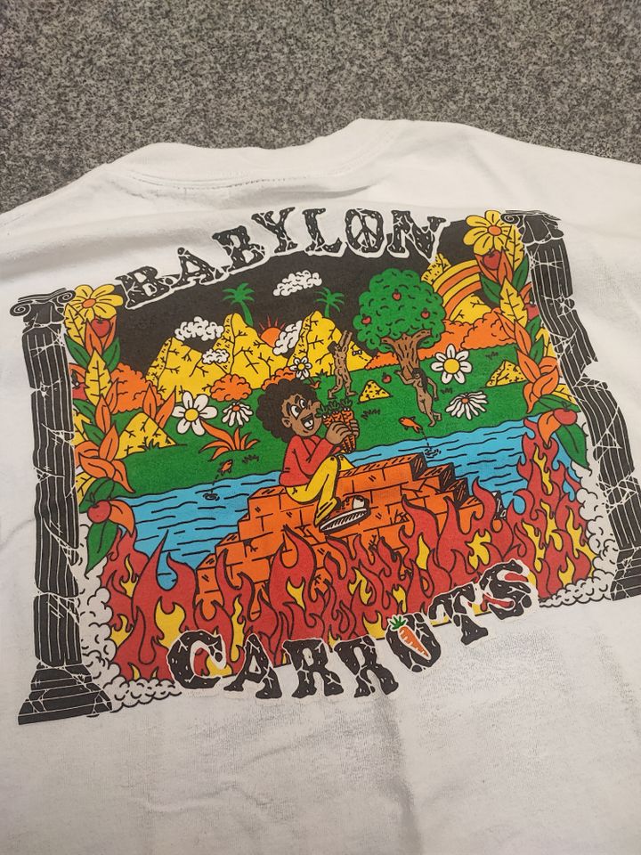 Babylon Carrots Print Shirt weiß bunt Gr. L Herren in Sulzbach