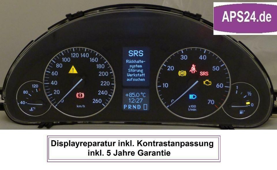 Mercedes Benz W 203 MOPF Display Tacho Kombiinstrument Reparatur in Borken