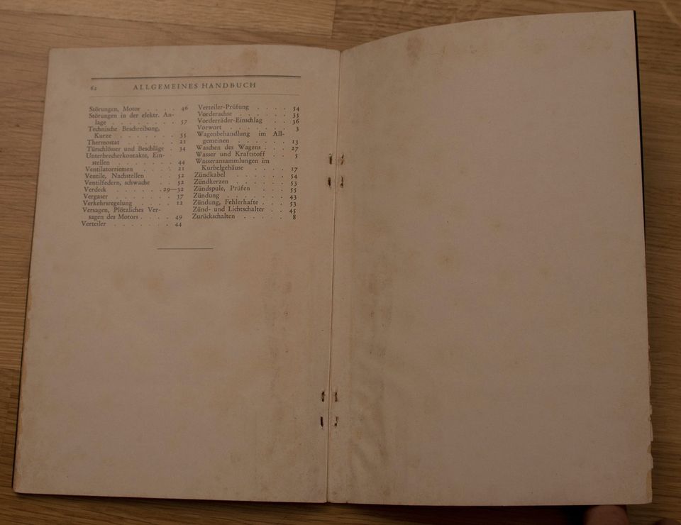 Allgemeines Handbuch für General Motors Wagen 1929 in Bremen