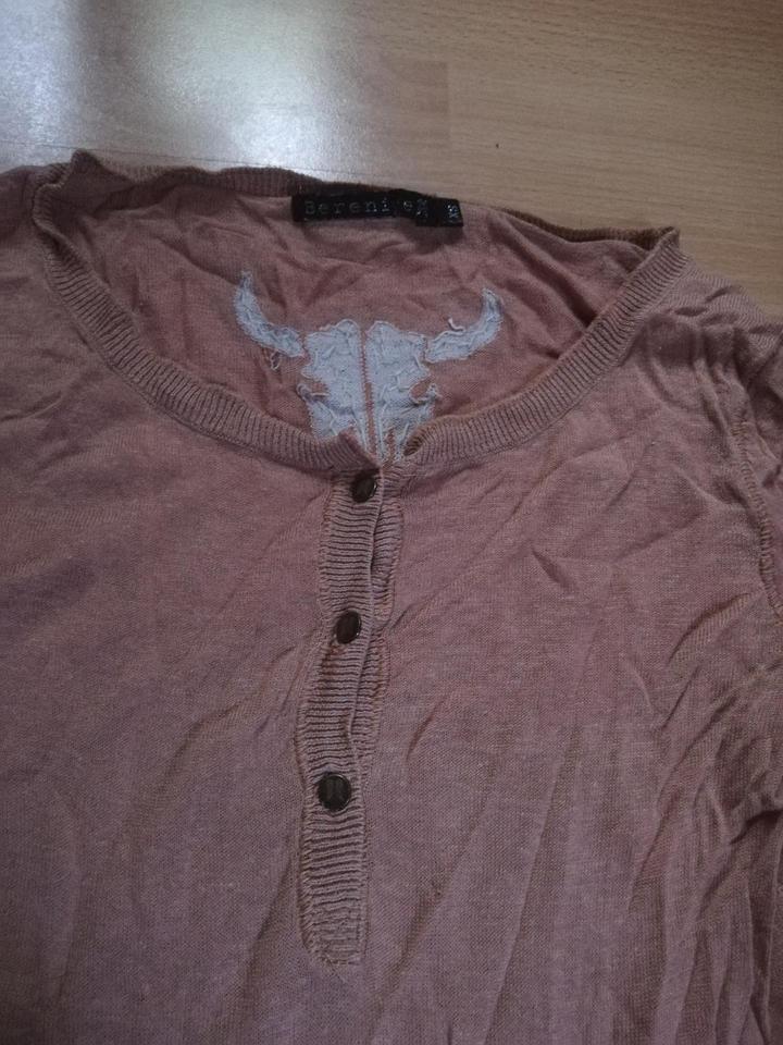 Bérénice Designer Leinen Modal Henley Pullover altrosa XS 34 in Dresden