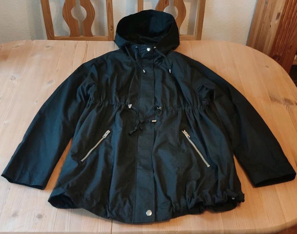 Longjacke Parka leichte Sommer Jacke H&M XL 44 46 Schwarz Kapuze in Brühl