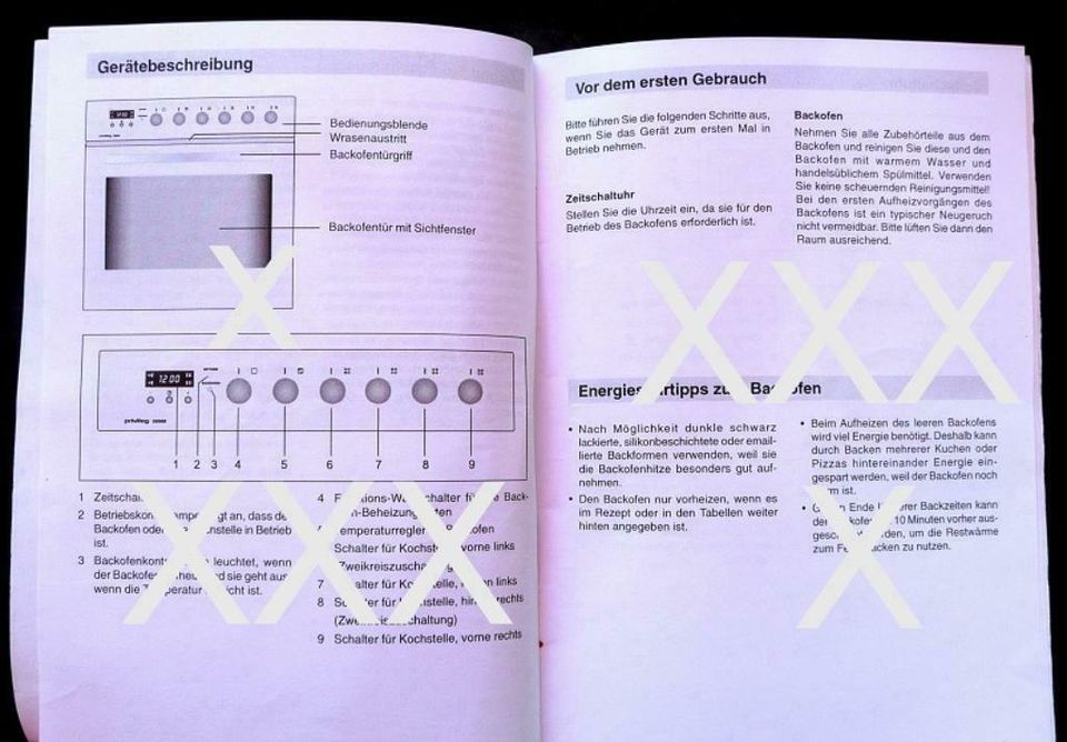 Gebrauchs- und Montageanleitung für Privileg Elektro-Einbauherd in Niederfischbach