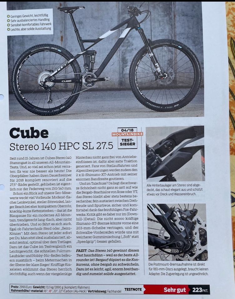 Cube Stereo HPC 140 SL 27,5 MTB Fully Mountainbike in Olching