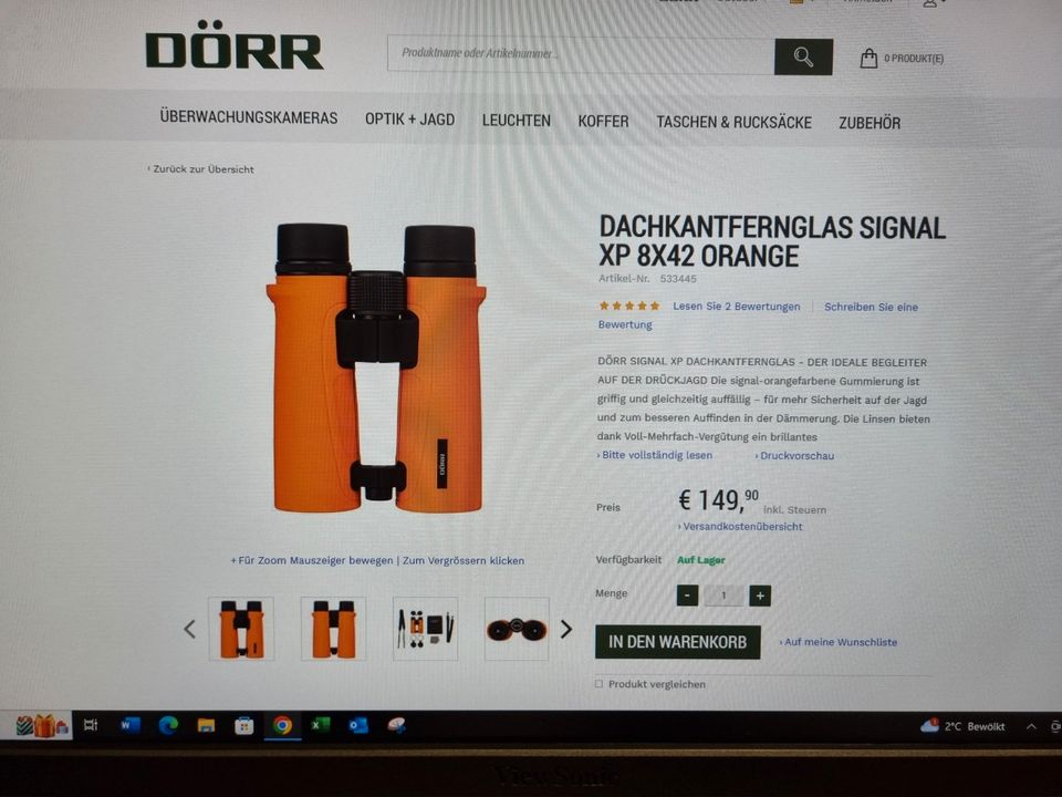 Fernglas DÖRR XP 8x42 Signal Orange Dachkantfernglas in Heinsberg