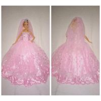 Barbie Puppen Kleid Rosa Hochzeitskleid Prinzessin Brautkleid Brandenburg - Perleberg Vorschau