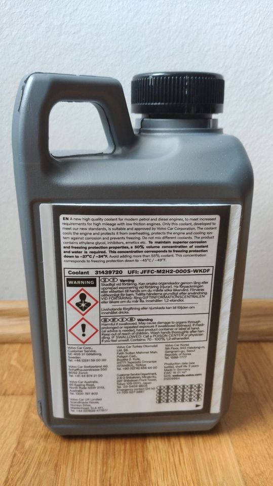 1L 1 Liter ORIGINAL Volvo Frostschutz Kühlerfrostschutz Konzentrat 31439720