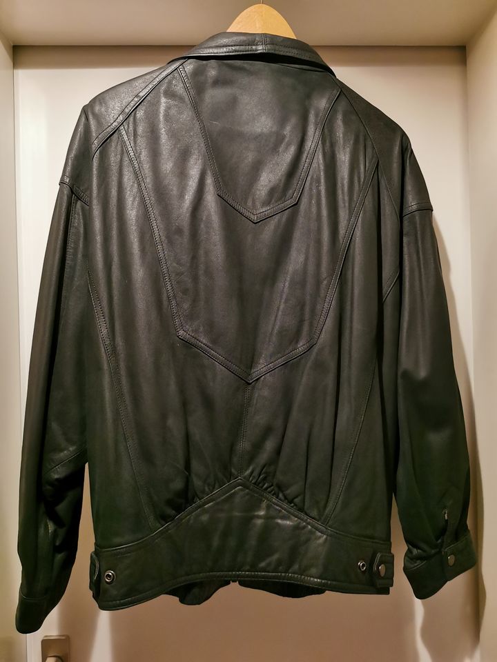 Lederjacke Nappaleder schwarz Vintage, original 80er, Gr42 in Hamburg