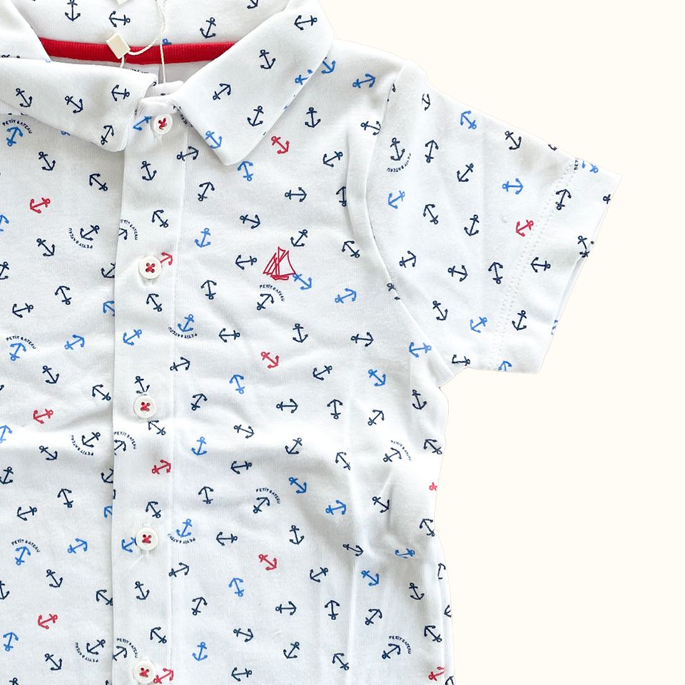 Jungen Schlafanzug kurz | Anker | 92-140 | NEU ♡ Petit Bateau ♡ in Saldenburg