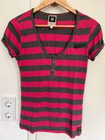 G-Star T-Shirt grau pink gestreift Bayern - Amberg Vorschau