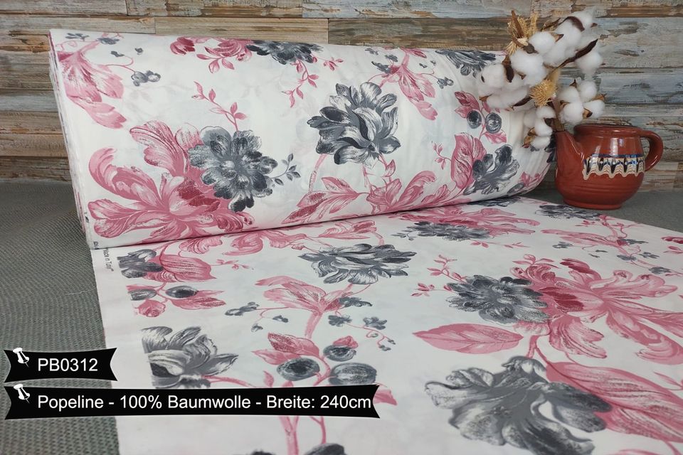 Baumwollstoff Doppelbreit 240cm VERSANDFREI Popeline Blume Motiven Weihnachten Stoffe Meterware ab 50cm Baumwolle Bastelstoffe Hochwertige Patchwork Dekostoffe Deko Stoff Öko-Tex in Leipzig