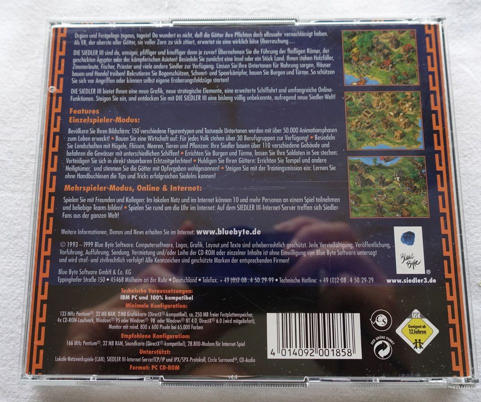 Siedler III - Doppel-CD für PC in Düsseldorf