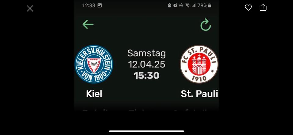 Suche 1-2 Tickets Kiel - St. Pauli in Seevetal