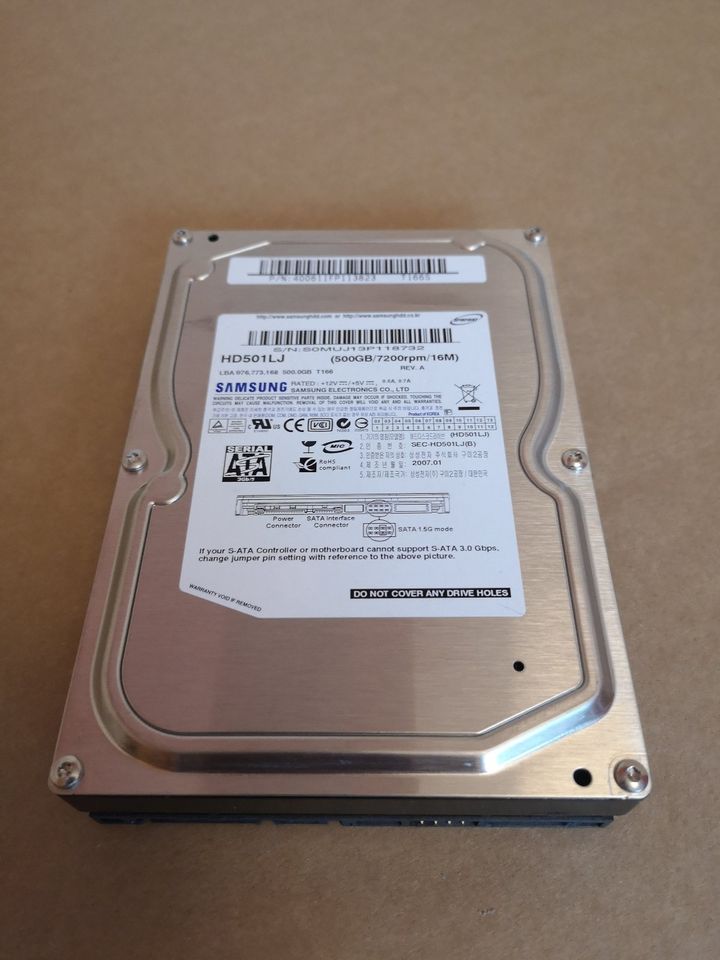 Festplatte 500 GB SATA Samsung 3,5" in Tübingen