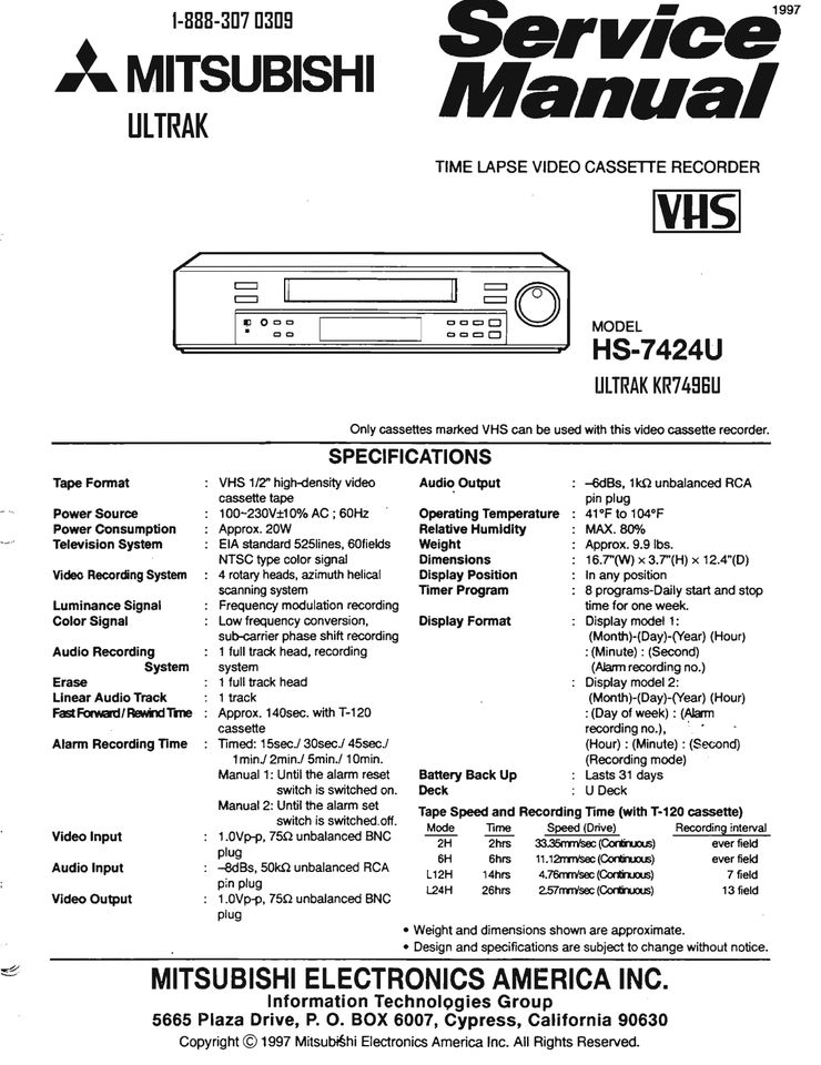 Mitsubishi HS-7424 12 Volt Kfz 24 Std. VHS Langzeit Videorecorder in Filderstadt