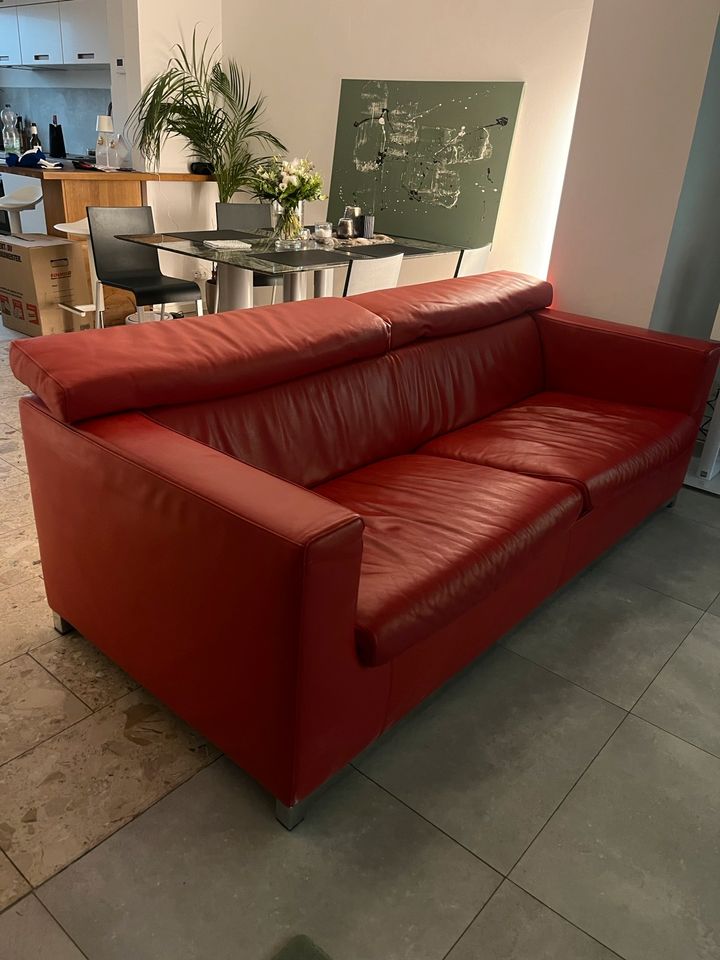 Hochwertiges Ledersofa rot Designersofa Couch Sitz in Hannover