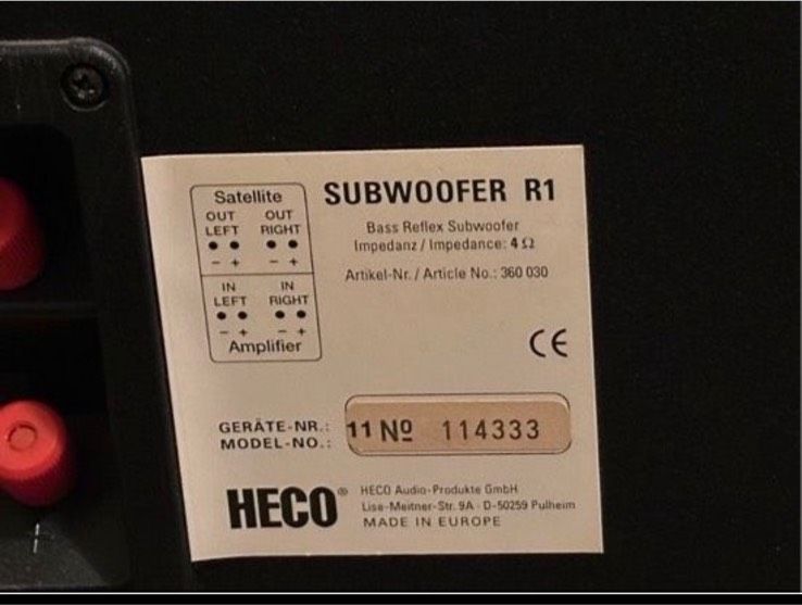 HECO SUBWOOFER R1 3.1 anlage komplett abholbereit in Bielefeld