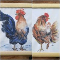 Bild, Kunst,Gemälde, Originale, Huhn und Hahn Baden-Württemberg - Murrhardt Vorschau