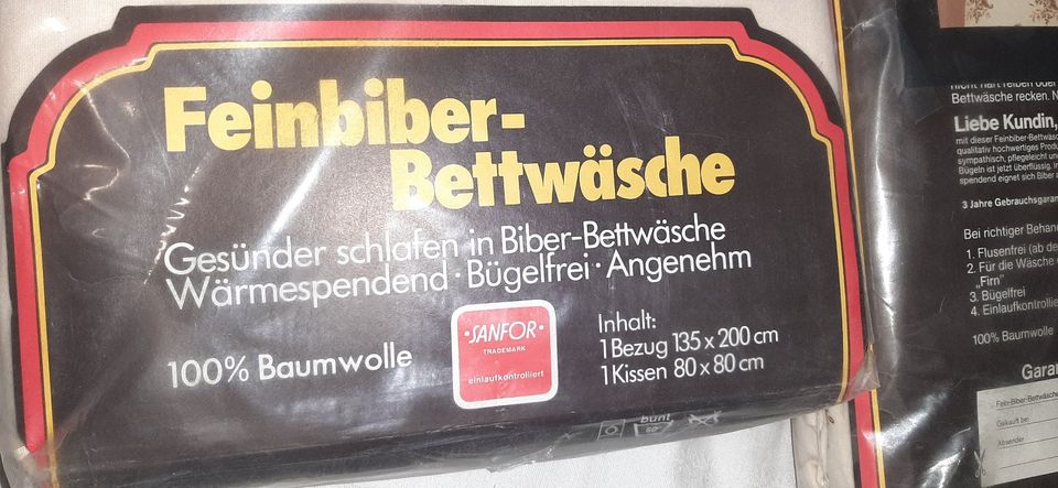 2x Feinbiber Bettwäsche 135X200cm/80x80cm Neu und unbenutzt in Querfurt